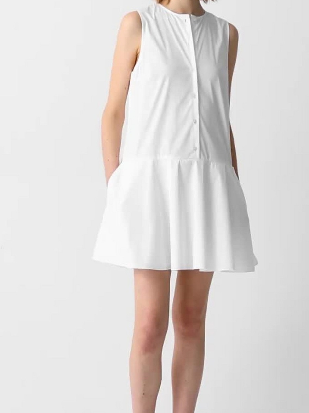 Theory Sleeveless Linen Blend Mini Dress